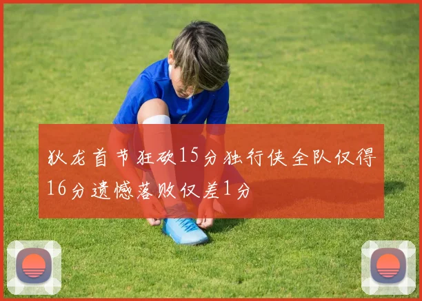 狄龙首节狂砍15分独行侠全队仅得16分遗憾落败仅差1分