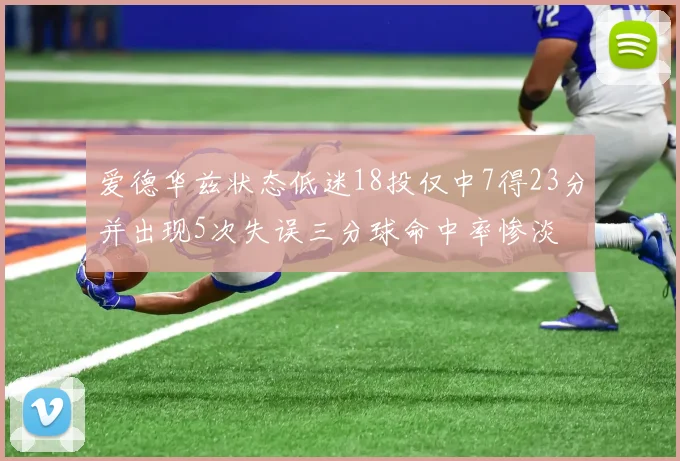 爱德华兹状态低迷18投仅中7得23分并出现5次失误三分球命中率惨淡